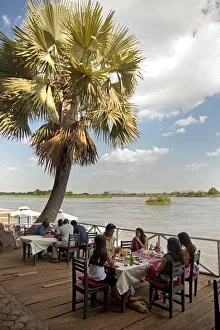 Juba, South Sudan. Restaurant on the banks of the river Nile Juba, South Sudan. Restaurant on the banks of the river Nile