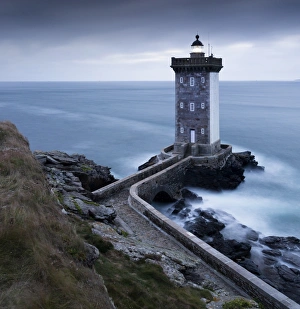 Kermorvan lighthouse at dawn, le Conquet, North Finistere, Brittany, France Kermorvan lighthouse at dawn, le Conquet, North Finistere, Brittany, France