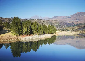 Lake with Champagne Castle in background, Ukhahlamba-Drakensberg Park, KwaZulu-Natal Lake with Champagne Castle in background, Ukhahlamba-Drakensberg Park, KwaZulu-Natal