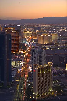 The Las Vegas Strip seen from Stratosphere hotel and Casino, Las Vegas, Nevada,USA The Las Vegas Strip seen from Stratosphere hotel and Casino, Las Vegas, Nevada,USA