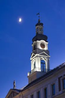 Latvia, Riga, Old Riga, Town Hall tower, evening Latvia, Riga, Old Riga, Town Hall tower, evening