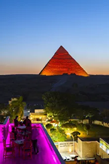 Light show over the Pyramids of Giza, Giza, Cairo, Egypt Light show over the Pyramids of Giza, Giza, Cairo, Egypt