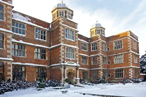 Lincolnshire, UK. Snow covers the front of Doddington hall Lincolnshire, UK. Snow covers the front of Doddington hall