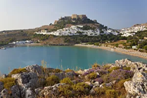 Lindos Beach, Lindos, Rhodes Island, Dodecanese Islands, Greece Lindos Beach, Lindos, Rhodes Island, Dodecanese Islands, Greece