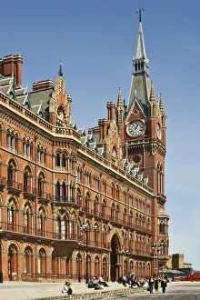 London, UK. Eurostar terminal St Pancras Station designed by Sir Gilbert Scott London, UK. Eurostar terminal St Pancras Station designed by Sir Gilbert Scott