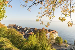 Baden Wurttemberg Travel Guide Prints: Lower town from an elevated point of view. Meersburg, Baden-Wurttemberg, Germany