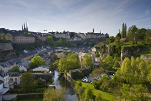 Prints of Luxembourg, Luxembourg City, The low area of Grund from Boulevard du General Patton Luxembourg Prints: Luxembourg City Print: Grund Area from Boulevard du General Patton