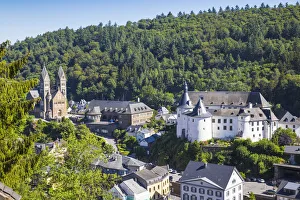 Castle Prints: Luxembourg, Clervaux Castle and Parish Church Print