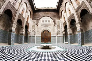 Magnificent interior in the traditional patterns in the medieval Muslim college, the Magnificent interior in the traditional patterns in the medieval Muslim college, the