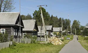 Main street in Somino village, Leningrad region, Russia Main street in Somino village, Leningrad region, Russia
