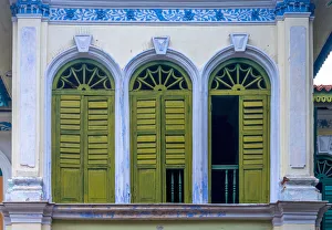 Malaysia, Penang, Georgetown: Shuttered Windows Print
