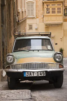 Malta, Valletta, early 1960s Ford Anglia car Malta, Valletta, early 1960s Ford Anglia car