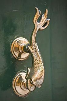 Malta, Valletta, fish-shaped door knockers at the French Embassy Malta, Valletta, fish-shaped door knockers at the French Embassy