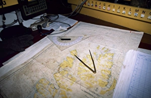 Map of northern Spitsbergen in the Noordelichts chart room Map of northern Spitsbergen in the Noordelichts chart room