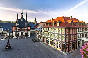 Wernigerode Architecture Prints: Marker Square and Guild Hall, Wernigerode, Harz Mountains, Saxony-Anhalt, Germany
