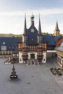 Saxony Anhalt Architecture Prints: Marker Square and Guild Hall, Wernigerode, Harz Mountains, Saxony-Anhalt, Germany
