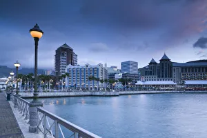 Mauritius, Port Louis, Caudan Waterfront, dusk Mauritius, Port Louis, Caudan Waterfront, dusk