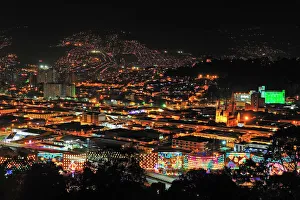 Medellin city at night, Colombia, South America Medellin city at night, Colombia, South America