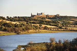 The medieval castle of Mourao, overlooking the Alqueva dam. Alentejo, Portugal The medieval castle of Mourao, overlooking the Alqueva dam. Alentejo, Portugal
