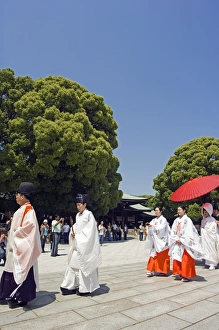 Meiji jingu Shrine 20th Century priest bride groom Meiji jingu Shrine 20th Century priest bride groom