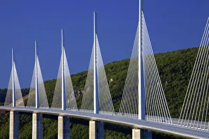 Millau Viaduct Print, Tarn River Valley Landscape