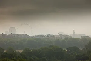 Millennium Wheel (London Eye), Big Ben and Hyde Park, London, England, UK Millennium Wheel (London Eye), Big Ben and Hyde Park, London, England, UK