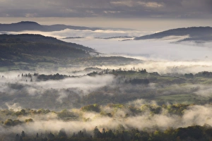 Mist covered Lake District countryside at dawn, Cumbria, England. Autumn (October) Mist covered Lake District countryside at dawn, Cumbria, England. Autumn (October)