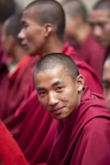 Monks debating at the Sangha of the Kharchu Monastery in Chamkar Bhutan Monks debating at the Sangha of the Kharchu Monastery in Chamkar Bhutan
