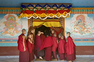 Monks at Tibetan Buddhist Monastery, Kathmandu, Nepal Monks at Tibetan Buddhist Monastery, Kathmandu, Nepal