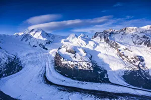 Western European Mountain Scenery Prints: Monte Rosa range & Gornergletscher, Zermatt, Valais, Switzerland