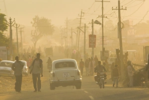 Morning along the Pushkar Road, Pushkar, Rajasthan, India Morning along the Pushkar Road, Pushkar, Rajasthan, India