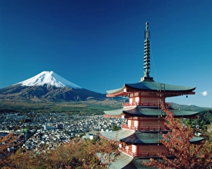 Mount Fuji & Pagoda, Hakone, Honshu, Japan Mount Fuji & Pagoda, Hakone, Honshu, Japan