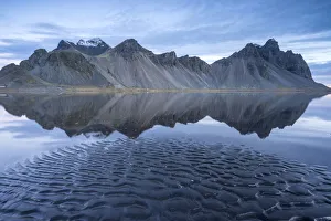 Print of Mountains Reflecting on the Ocean Surface, Stokksnes, Iceland
