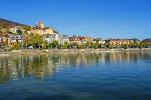 Prints of Neuchatel, Switzerland Switzerland Prints: Neuchatel Print, a 17th-century engraving of the Swiss city