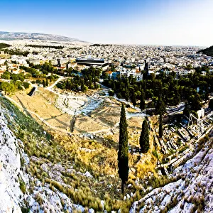 New Acropplis Museum & City Overview from the Acropolis, Plaka, Athens, Greece New Acropplis Museum & City Overview from the Acropolis, Plaka, Athens, Greece