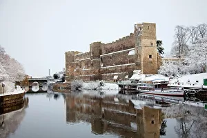 Newark, UK. The castle on the bank of the river trent in winter Newark, UK. The castle on the bank of the river trent in winter