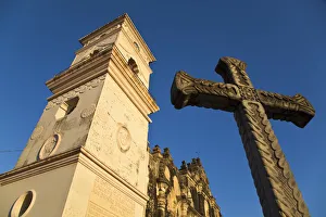 Nicaragua, Granada, Cross and Iglesia de la Merced Nicaragua, Granada, Cross and Iglesia de la Merced