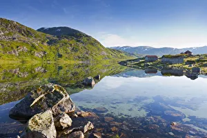 Norway, Western Fjords, Sogn Og Fjordane, Lake in rural setting Norway, Western Fjords, Sogn Og Fjordane, Lake in rural setting