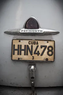 Number plate of classic 50s car, Havana, Cuba Number plate of classic 50s car, Havana, Cuba