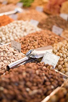 Nuts for sale, La Boqueria Market, Barcelona, Spain Nuts for sale, La Boqueria Market, Barcelona, Spain