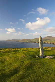 Ogham Stone, Dunmore Head, Dingle Peninsula, County Kerry, Munster, Republic of Ireland Ogham Stone, Dunmore Head, Dingle Peninsula, County Kerry, Munster, Republic of Ireland