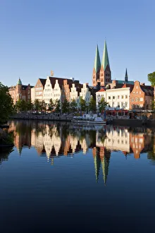 Old town and River Trave at Lubeck, Schleswig-Holstein, Germany Old town and River Trave at Lubeck, Schleswig-Holstein, Germany
