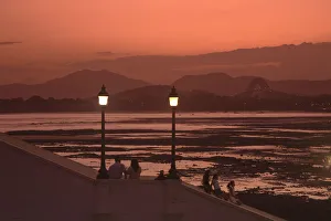 Panama, Panama City, Casco Viejo (San Felipe), view from Las Bovedas to Bridge of Panama, Panama City, Casco Viejo (San Felipe), view from Las Bovedas to Bridge of