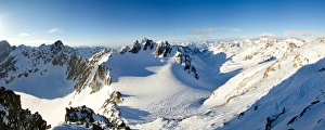 Swiss Mountain Landscapes Prints: Panoramic view from summit of Hintere Jamspitze. Switzerland, Europe