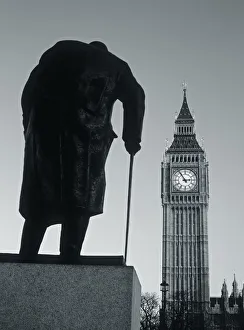 Parliament and Churchill statue, London, England Parliament and Churchill statue, London, England