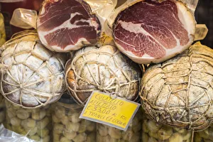 Parma hams, Bologna, Emilia-Romagna, Italy Parma hams, Bologna, Emilia-Romagna, Italy