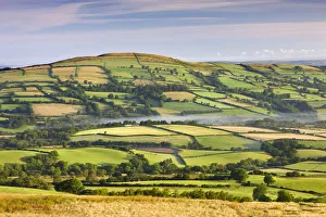 Welsh Landscape Photography Prints: Patchwork fields and rolling countryside, Brecon Beacons National Park, Carmarthenshire
