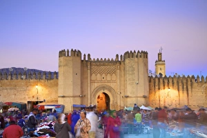 People in the Place Bou Jeloud, Fez, Morocco, North Africa People in the Place Bou Jeloud, Fez, Morocco, North Africa
