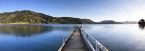 Images Dated 29th October 2013: Picturesque wharf in the idyllic Kenepuru Sound, Marlborough Sounds, South Island
