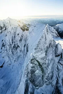Rock Face Collection: Pizzo Badile mountain peak, aerial view, Val Bregaglia, Graubunden canton, Switzerland